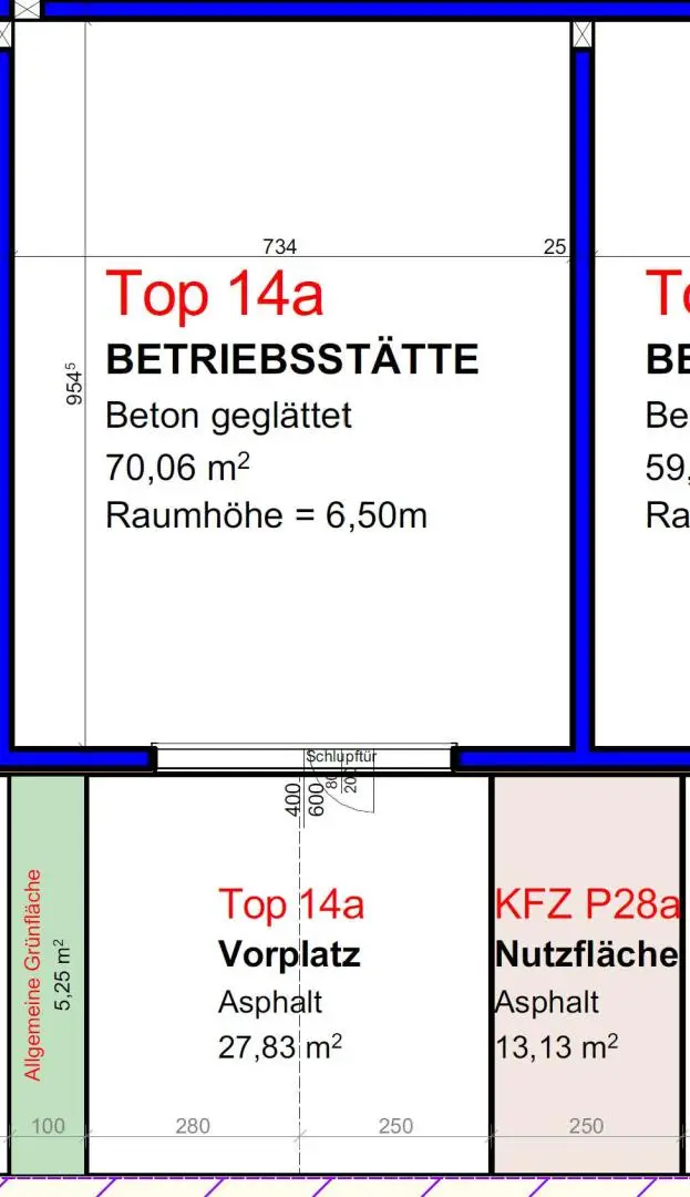 Betriebs- oder Lagerhallen von 59 - 230 m² Fläche im FE Business Park St. Florian / Asten zu vermieten - PROVISIONSFREI! (Top 14a)