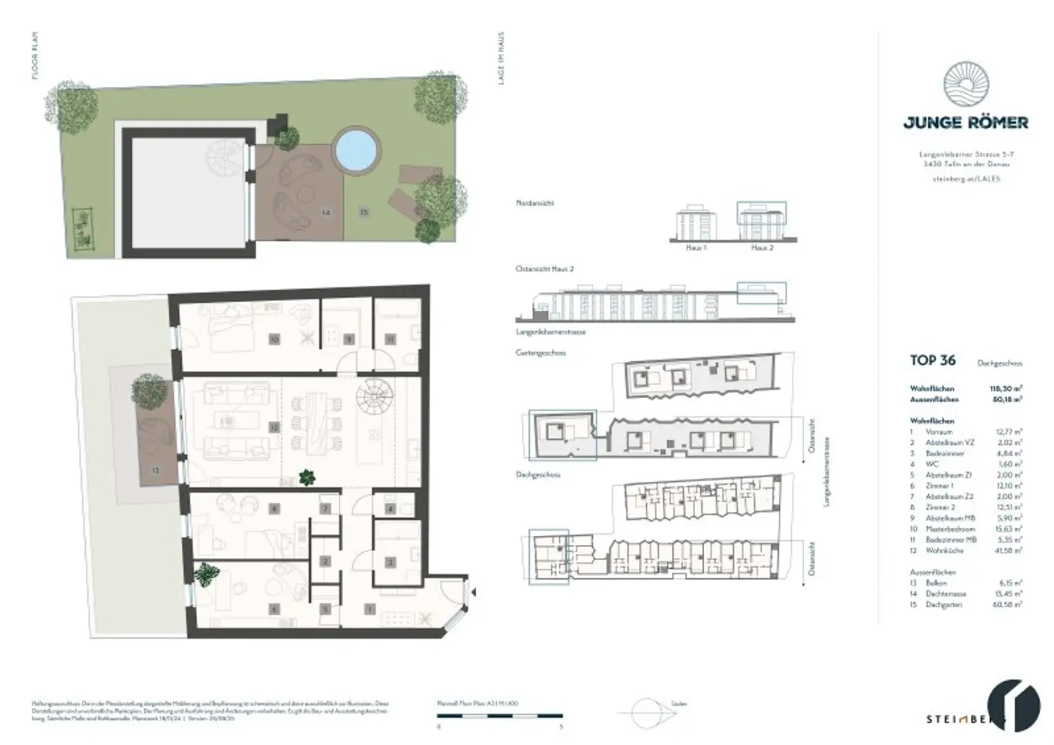 4 Zimmer Wohnung mit Dachgarten