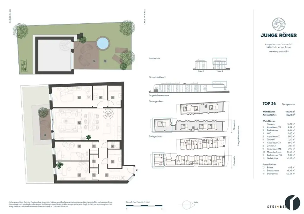 4 Zimmer Wohnung mit Dachgarten