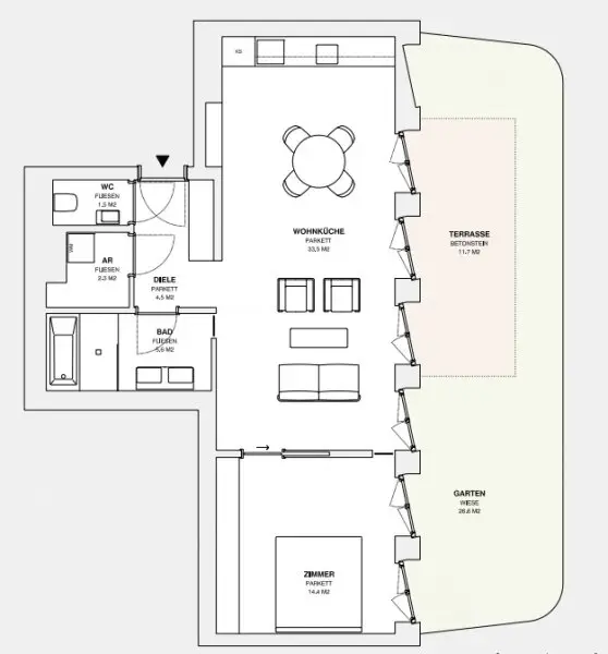++MOLLARD 50++ außergewöhnliche 2-Zimmer-Wohnung mitten im Herzen der Stadt