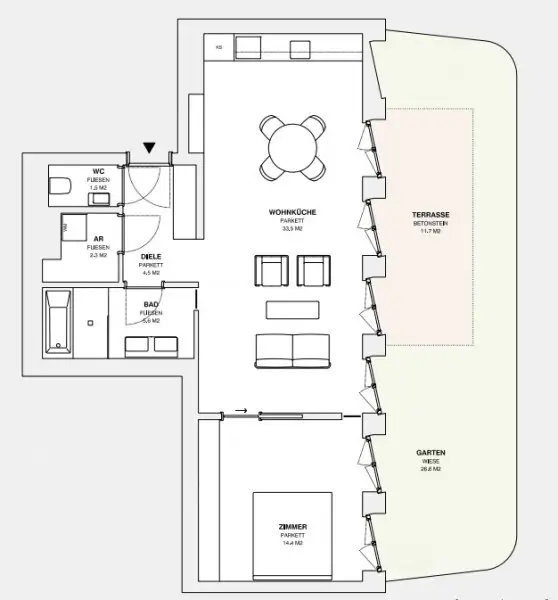 ++MOLLARD 50++ außergewöhnliche 2-Zimmer-Wohnung mitten im Herzen der Stadt