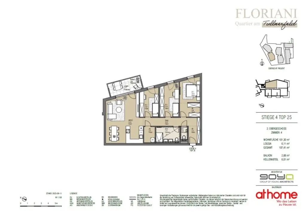 FLORIANI – Quartier am Tullnerfeld - Viele Extras für ihr Wohlbefinden - Charmante 4 Zimmer mit Loggia - Bahnhof Tullnerfeld in der Nähe