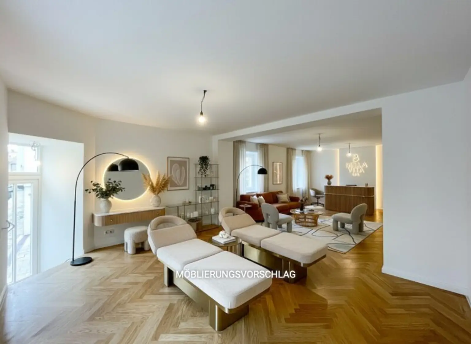 Möblierungsvorschlag - KI - Beauty Praxis