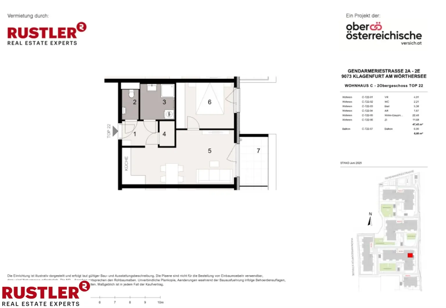 TRIVARA - Wohnen, wie man leben will - 2 Zimmerwohnung 2. OG C-22