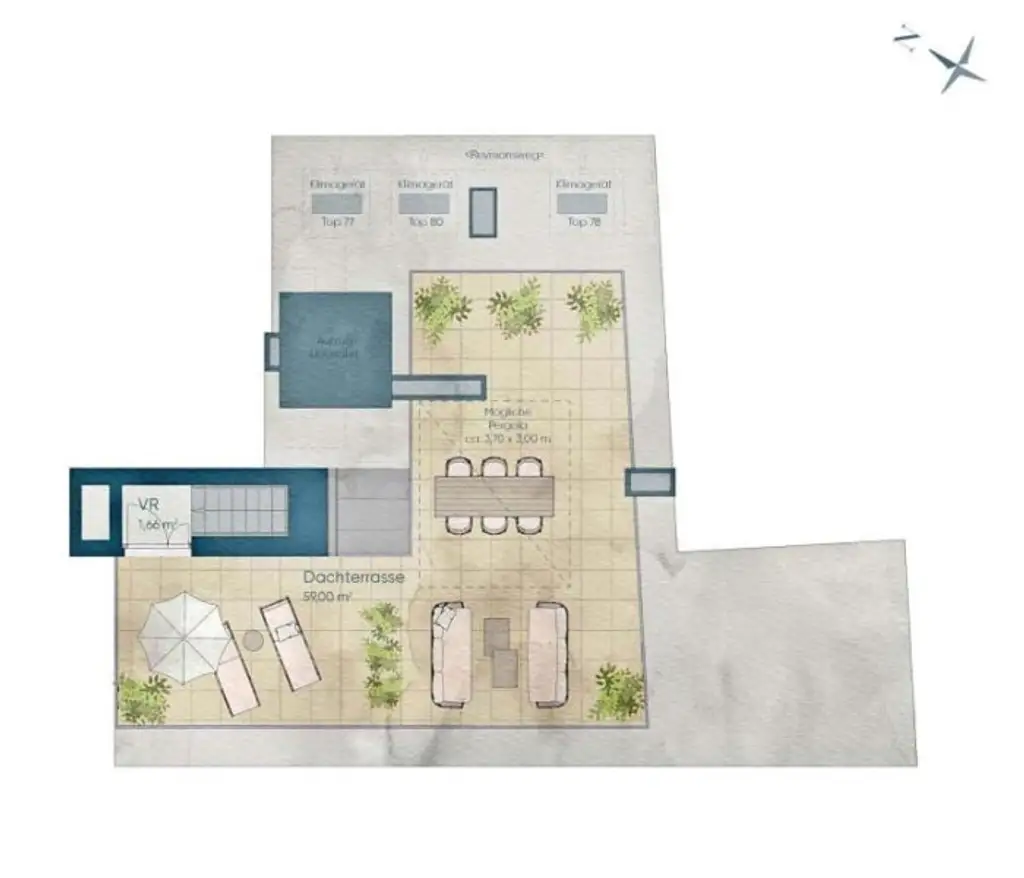 TERRASSENTRAUM! DG-Erstbezug mit Terrasse und Dachterrasse! Top80