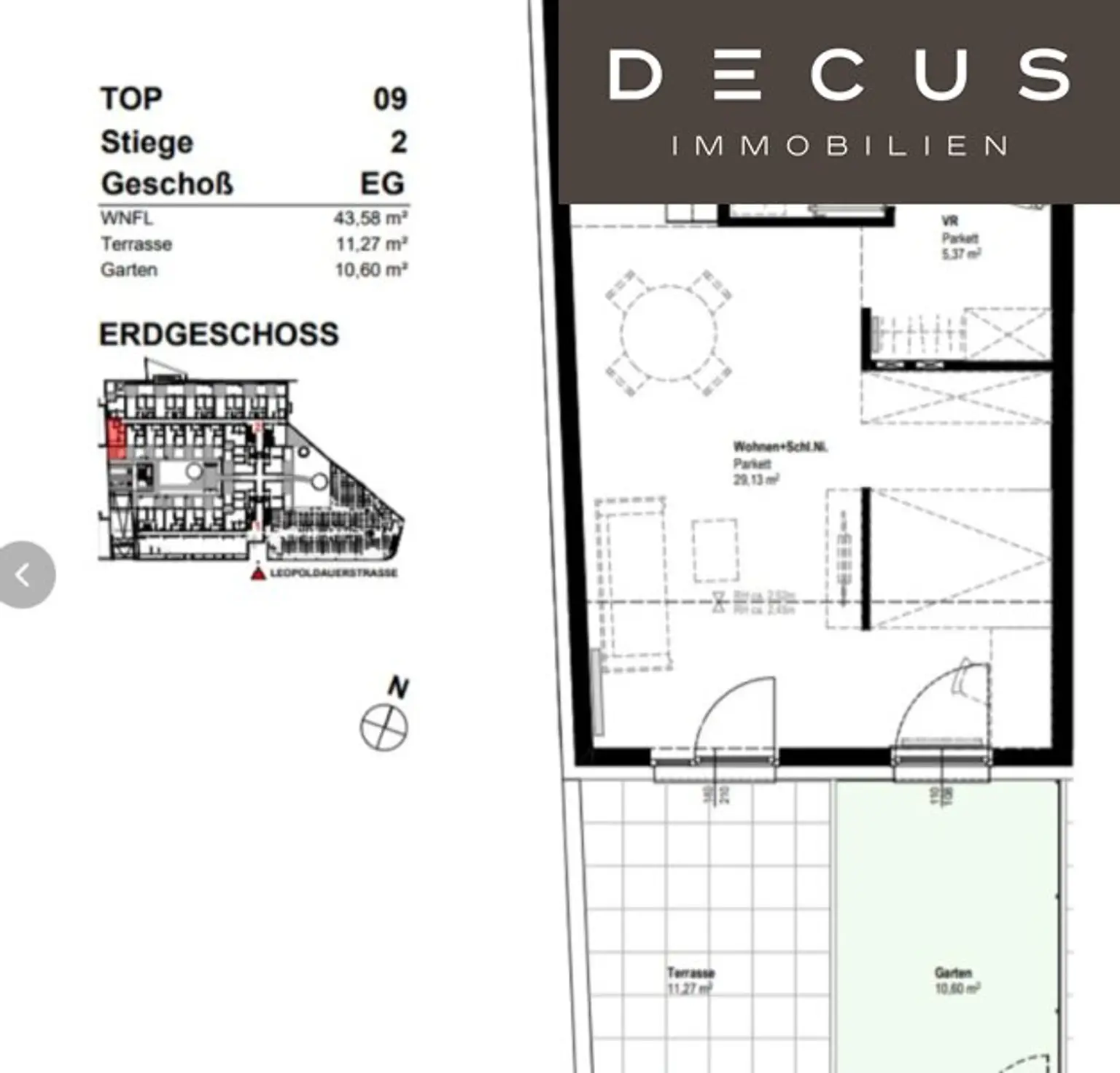 | NAHE THERESA-TAUSCHER-PARK | RICHTUNG SÜDEN | 1,5 ZIMMER | GARTENWOHNUNG |