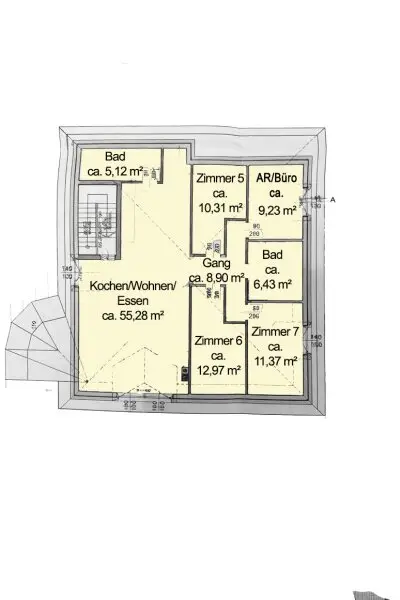 Grundriss Skizze Dachgeschoß