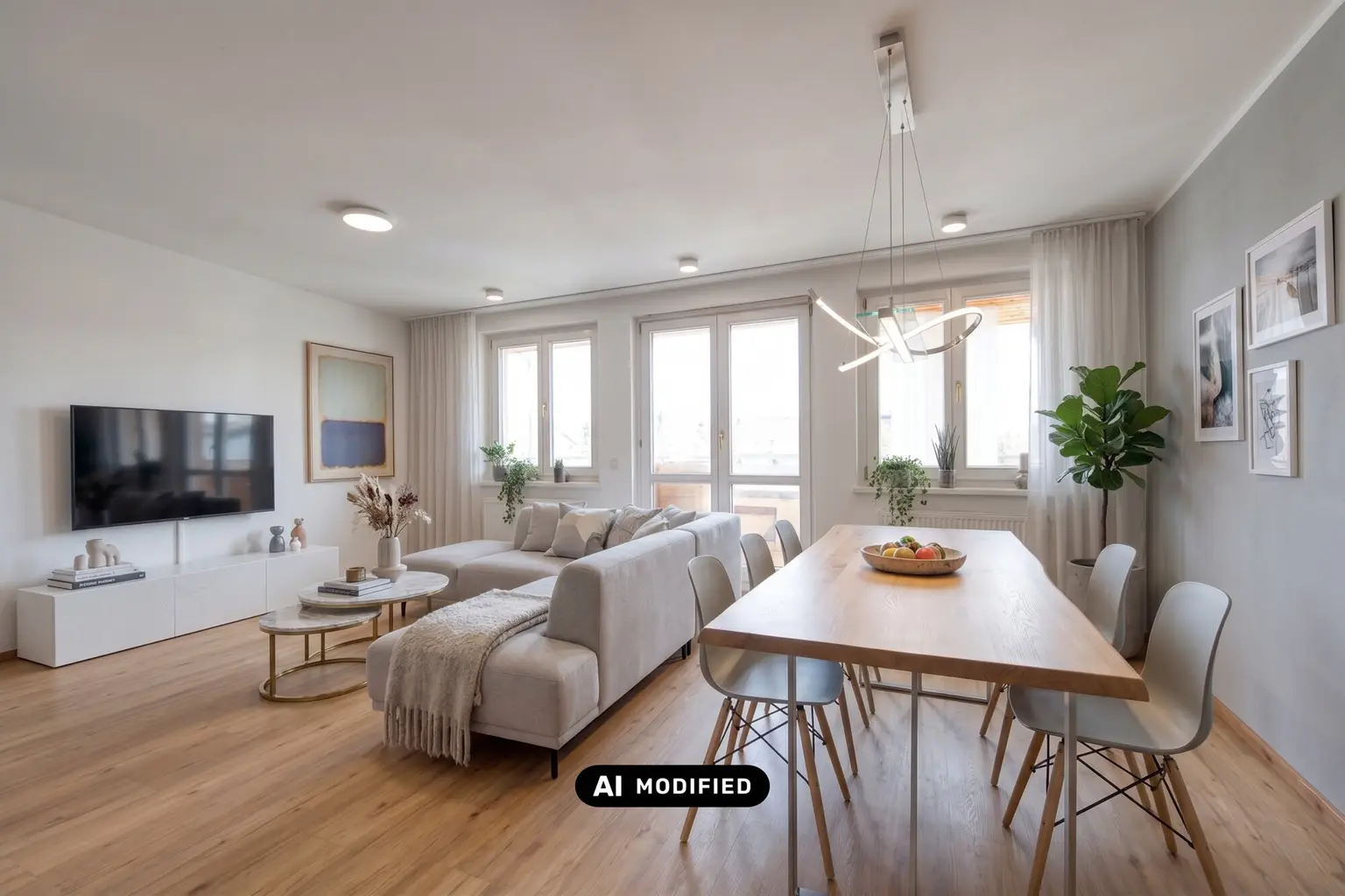 So könnte Ihr Wohnzimmer aussehen - mit KI bearbeitet