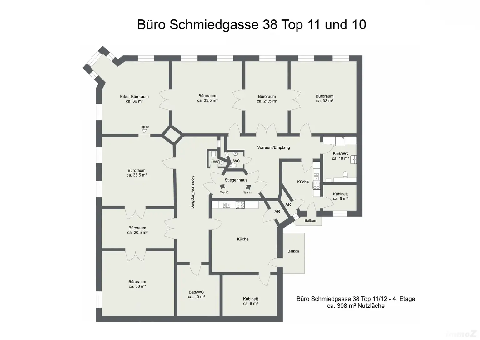 Grundriss - Büros Schmiedgasse 38 Top 11 und 10