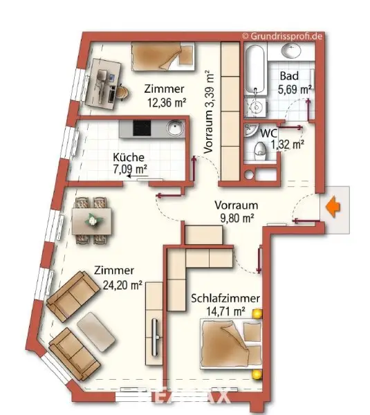 Helle 80m² 3 Zimmer nähe Meidlinger Hauptstrasse | als Anlage oder für Eigennutzer geeignet