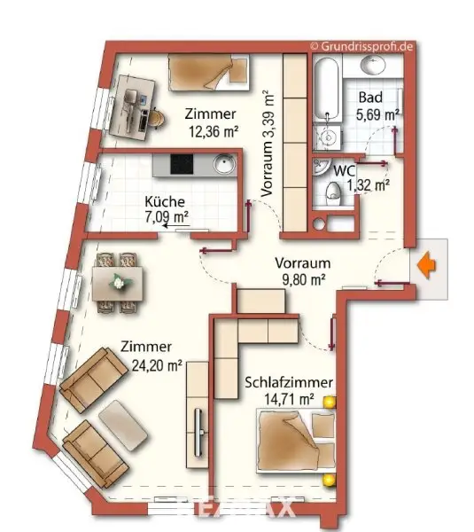 Helle 80m² 3 Zimmer nähe Meidlinger Hauptstrasse | als Anlage oder für Eigennutzer geeignet