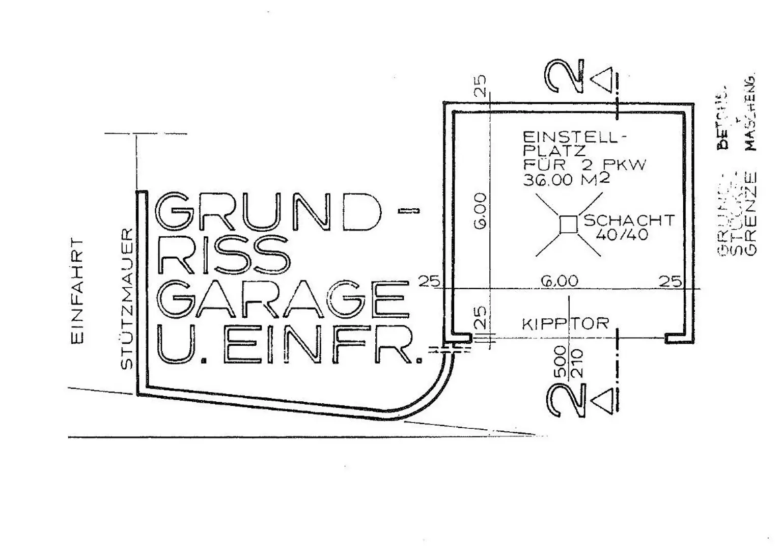 Grundriss Garage