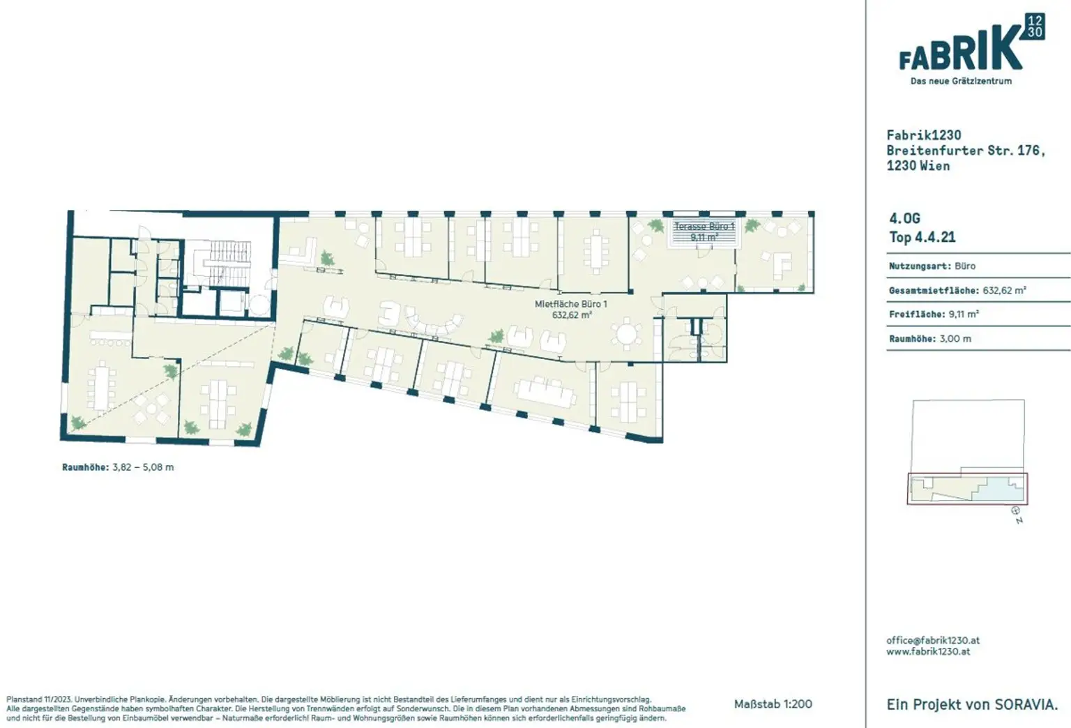 Modernes Stilbüro mit "Skybox"- 615 m²