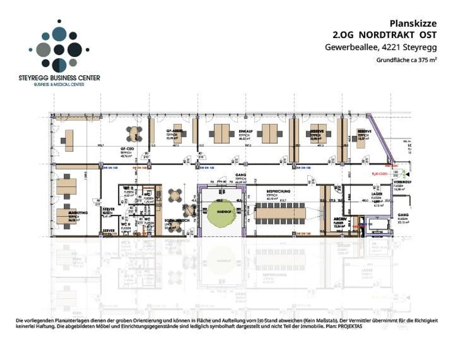 Planskizze 2.OG Nordtrakt Ost