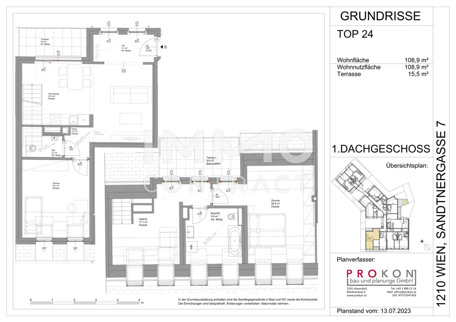 DACHGESCHOSSMAISONETTE MIT 2 TERRASSEN! Sandtnergasse 7/24