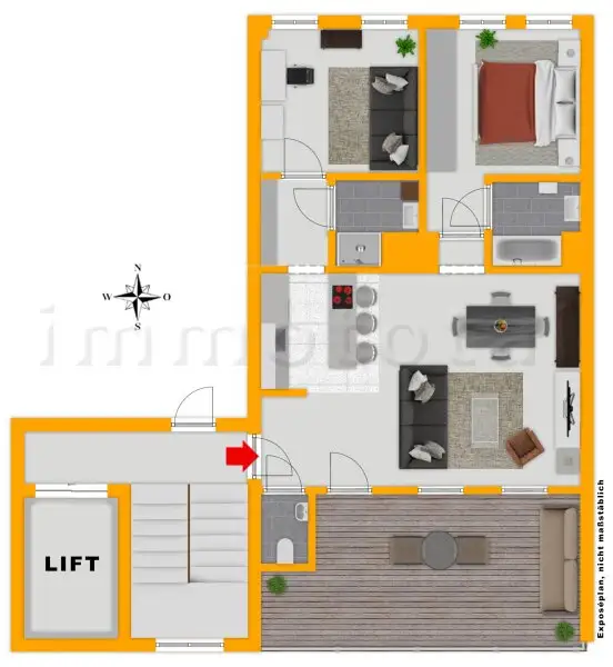 Fasanviertel: Moderne 3-Zimmer-Wohnung mit 2 Bädern und 21 m2 Südloggia, Erstbezug 2024