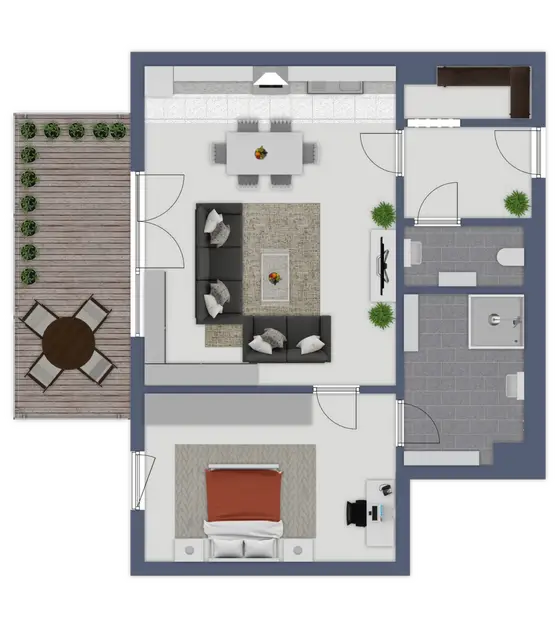 Grundriss mit Möblierungsvorschlag