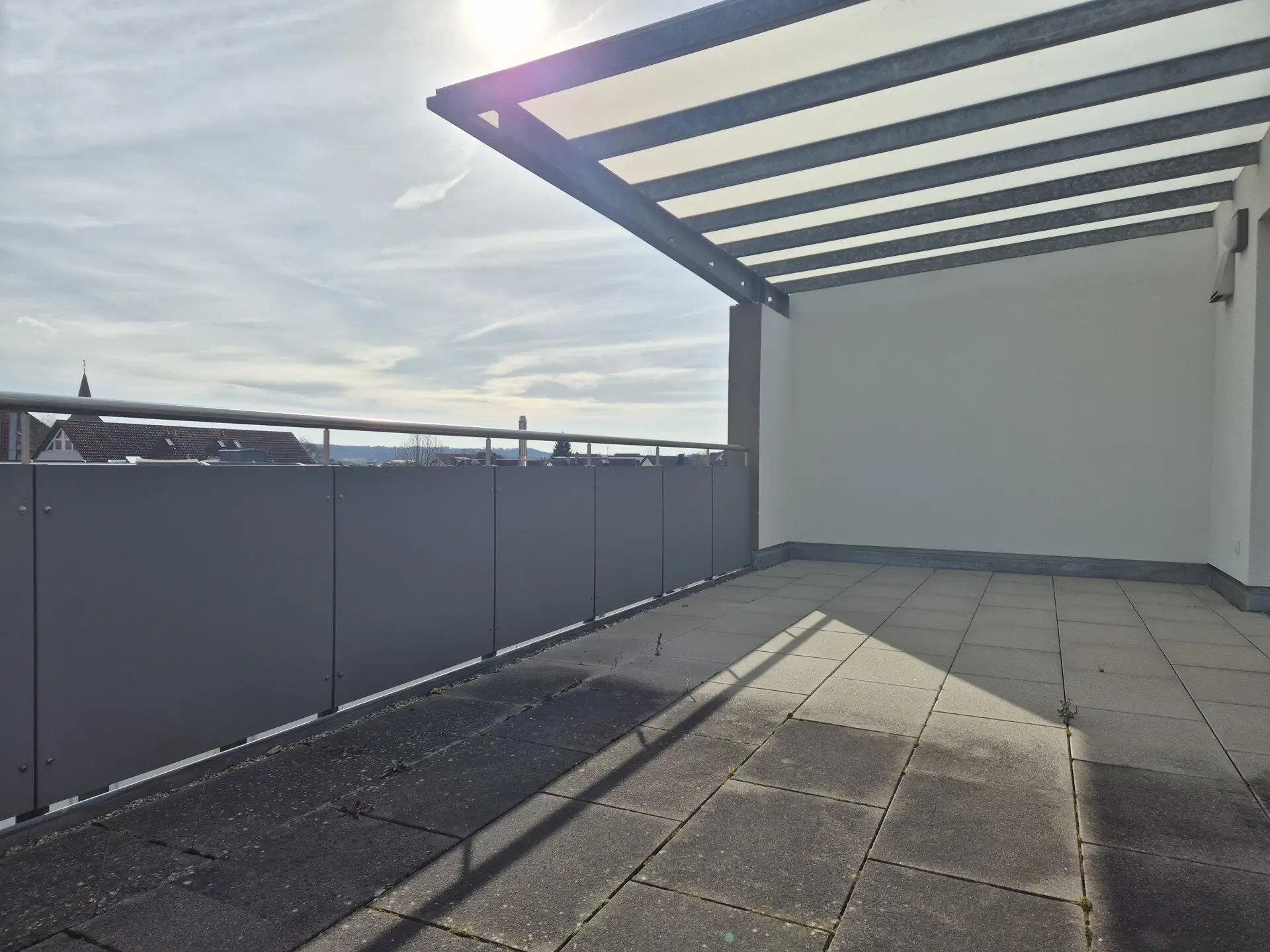 terrace facing west