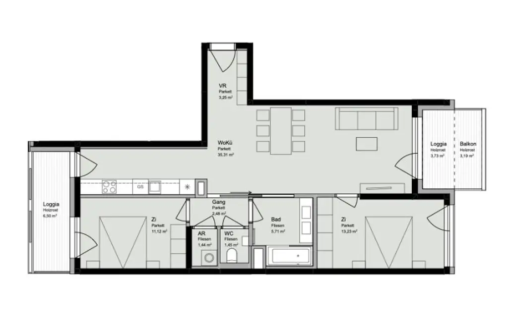 EDUART-Die Kunst des Wohnens: Hochwertiger 3-Zimmer NEUBAU-ZWEITBEZUG mit ca. 13m² Freifläche! (10/12) - AB FEBRUAR 26