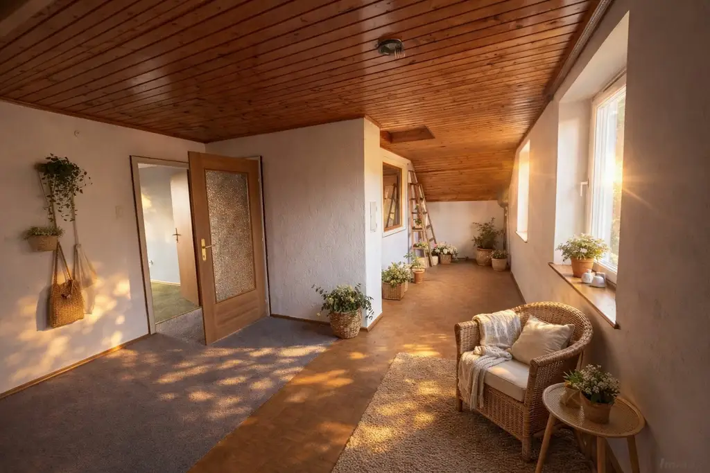 **Im Hügelland mit Fernblick: Einfamilienhaus mit Wäldchen, Nebengebäude & 2 Garagen**