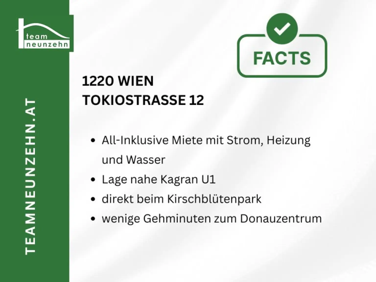 All-inclusive Wohnungen beim Kirschblütenpark – nahe U1 Kagran! Warmmiete - JETZT ANFRAGEN