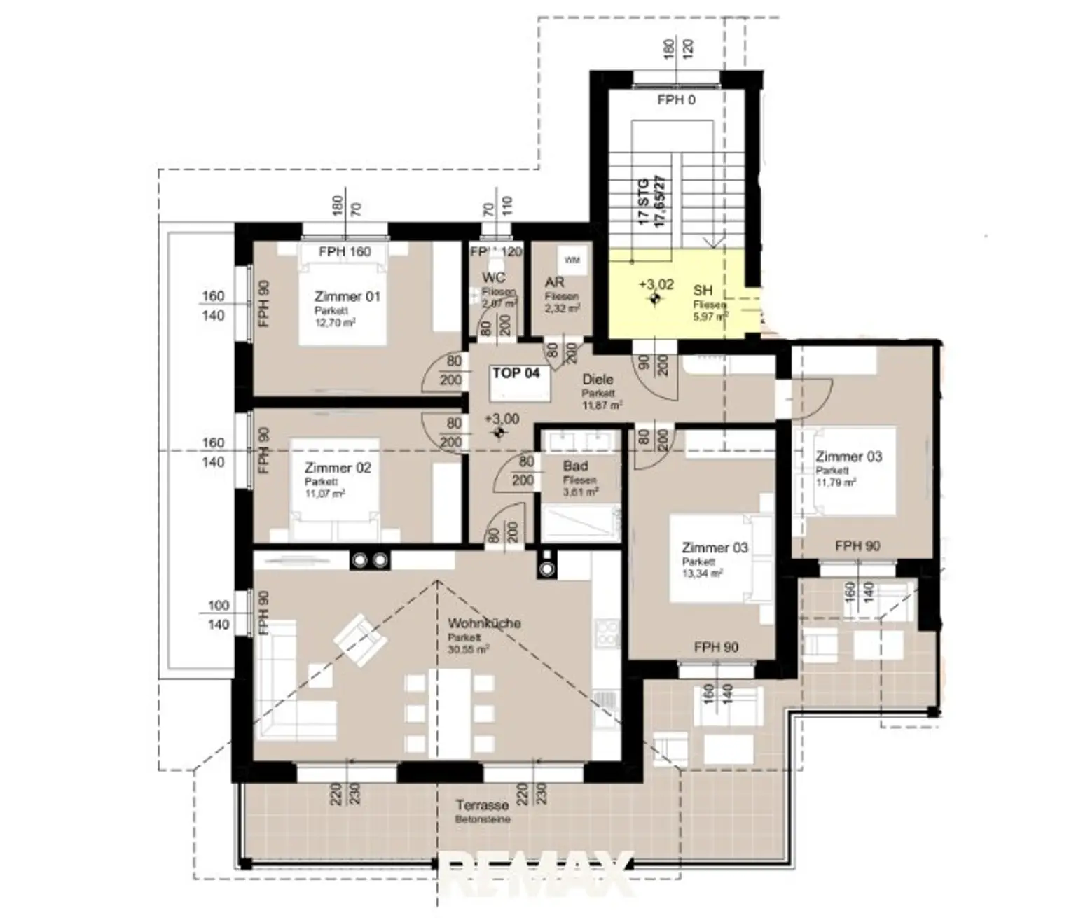 Grundriss Top4 99,3m²