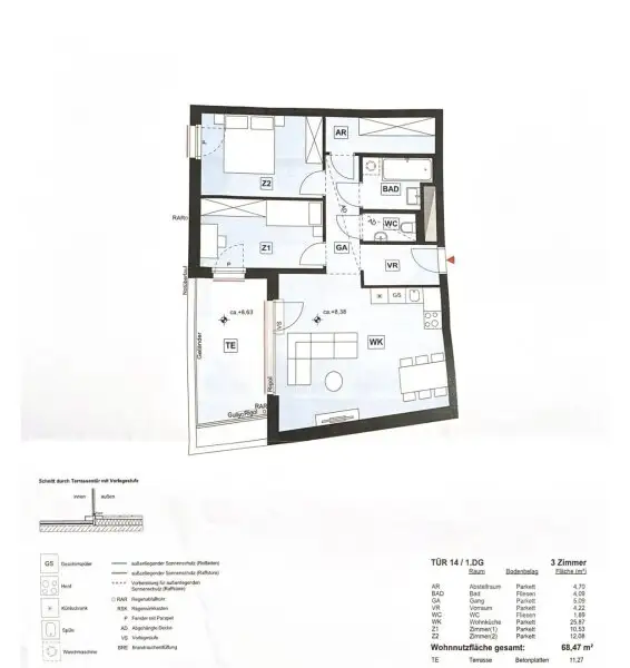++NEU++ AMBIENTE22: TOP-moderner 3-Zimmer-Wohntraum mit großzügiger 11,30 m² Terrasse und Tiefgaragenplatz beim Blumengärten Hirschstetten! +++