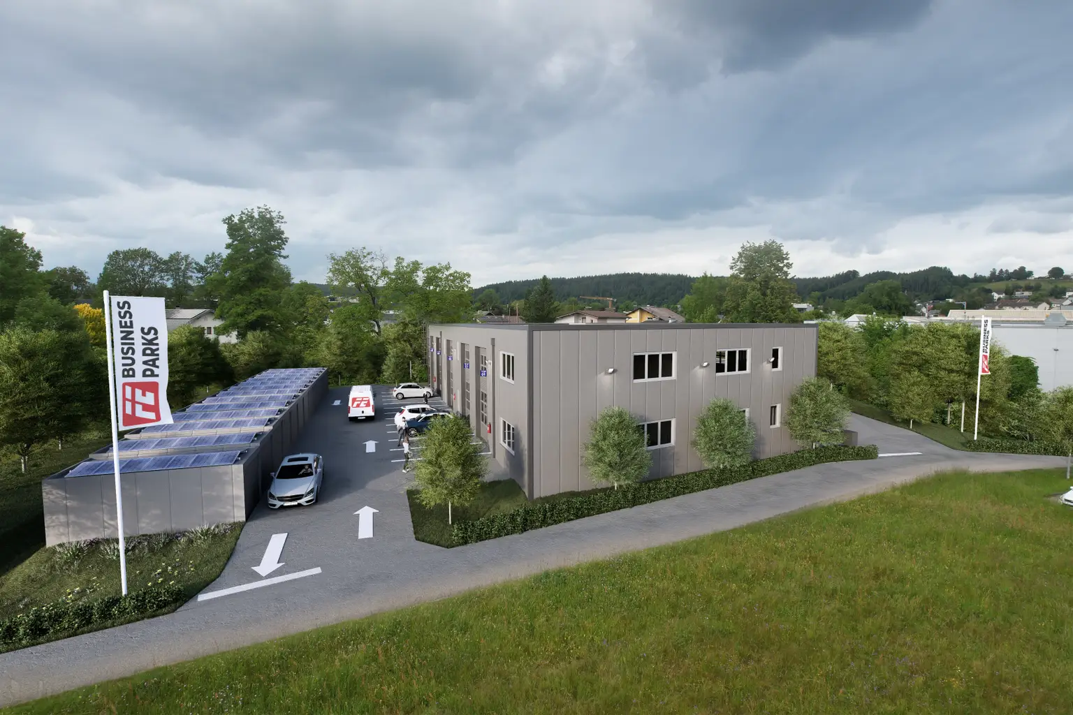 Betriebs-/Produktions- oder Lagerhallen mit Flächen von 63 - 117 m² zu verkaufen in Vöcklabruck / Nähe Varena (Top 01)