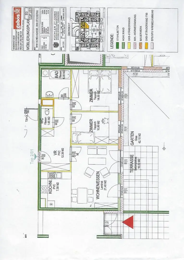 Wunderschöne klimatisierte Garten-Wohnung in Stockerau
