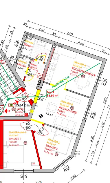 3 Zimmerwohnung in Zentrumsnähe, Erstbezug