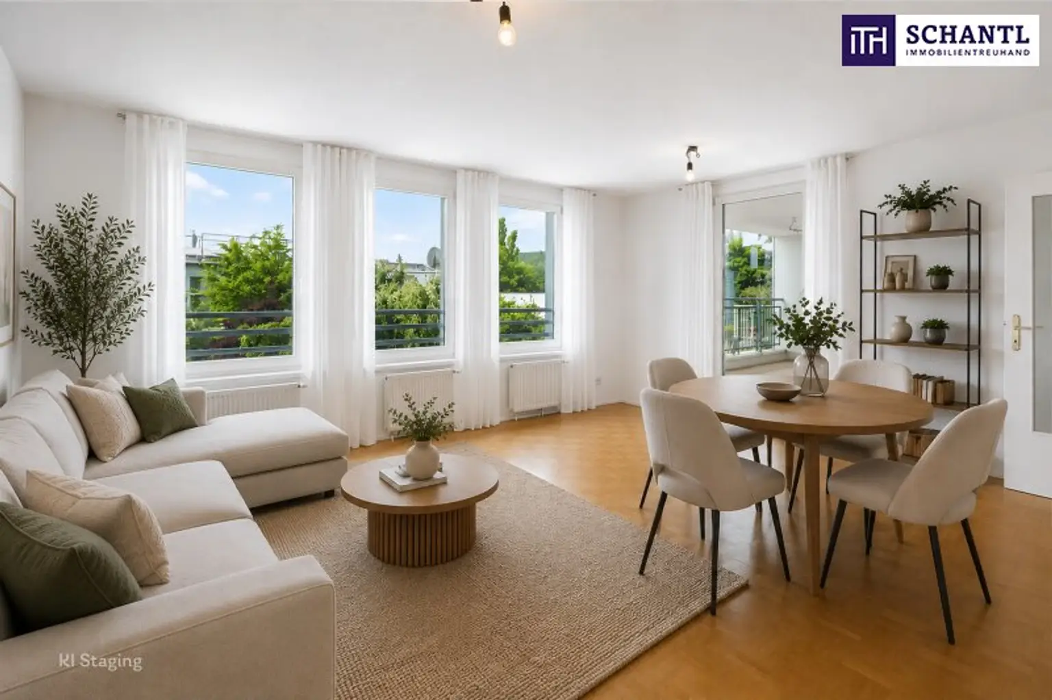 Wohnzimmer, KI Staging