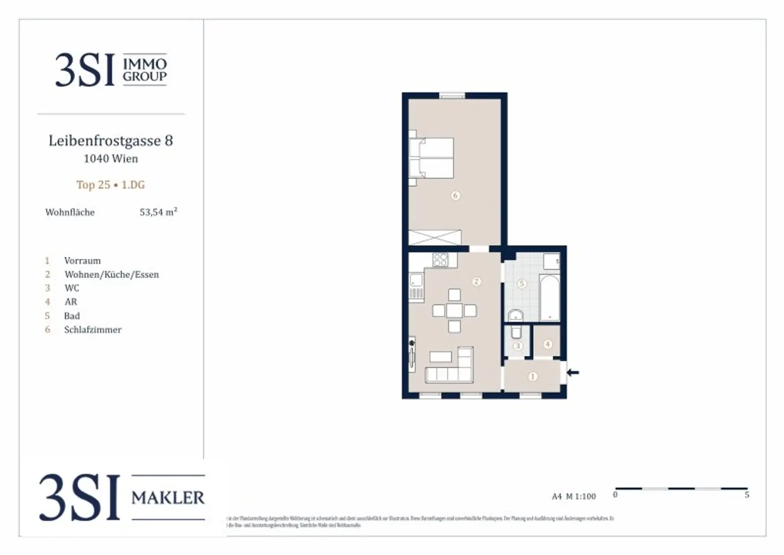Urbanes Wohnen in Top-Lage: Moderne 2-Zimmer-Wohnung im 1. Dachgeschoß