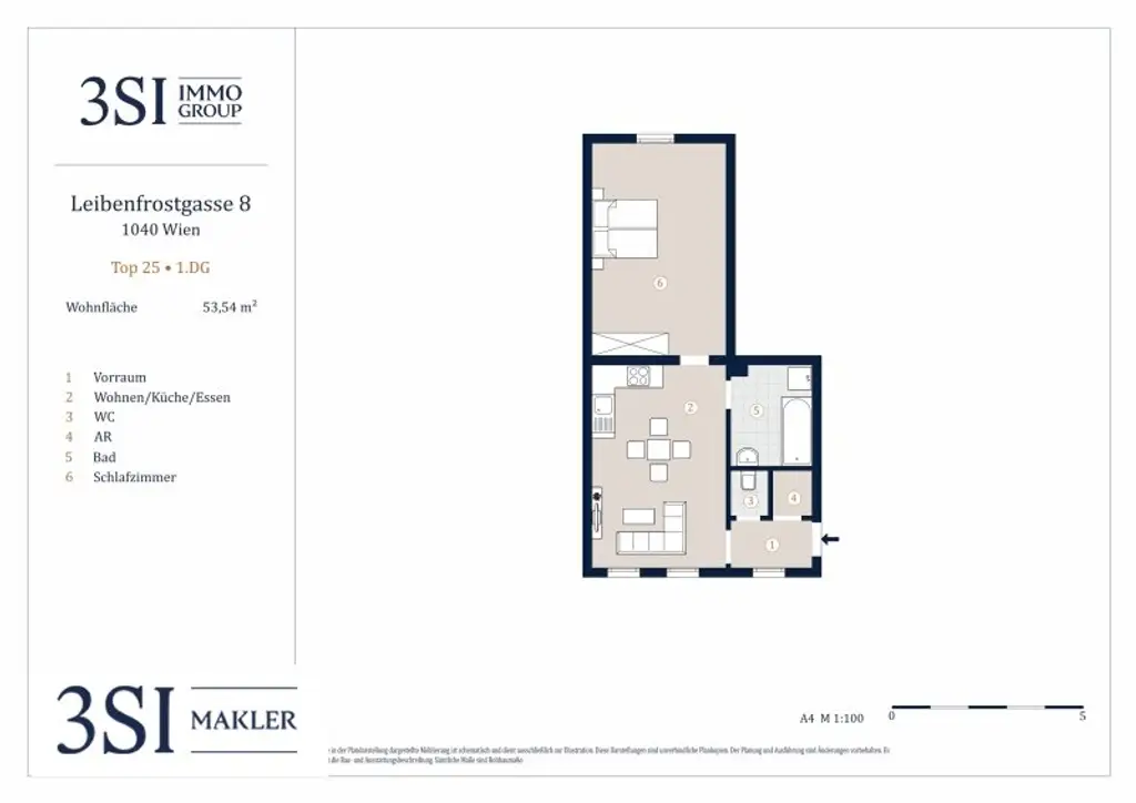 Urbanes Wohnen in Top-Lage: Moderne 2-Zimmer-Wohnung im 1. Dachgeschoß