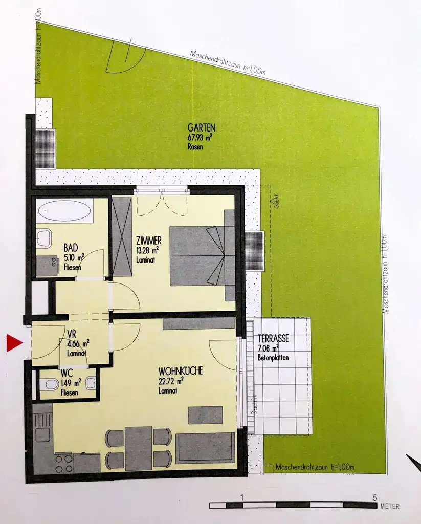 Ihre Gelegenheit Erdgeschosswohnung mit eigenem GARTEN in verkehrsberuhigter Zone
