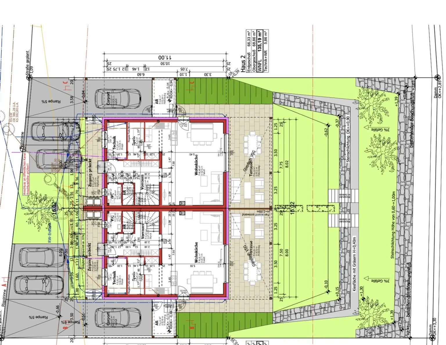 Doppelhaus Projekt auf ruhigem Baugrundstück in Pennewang/Wiesham!