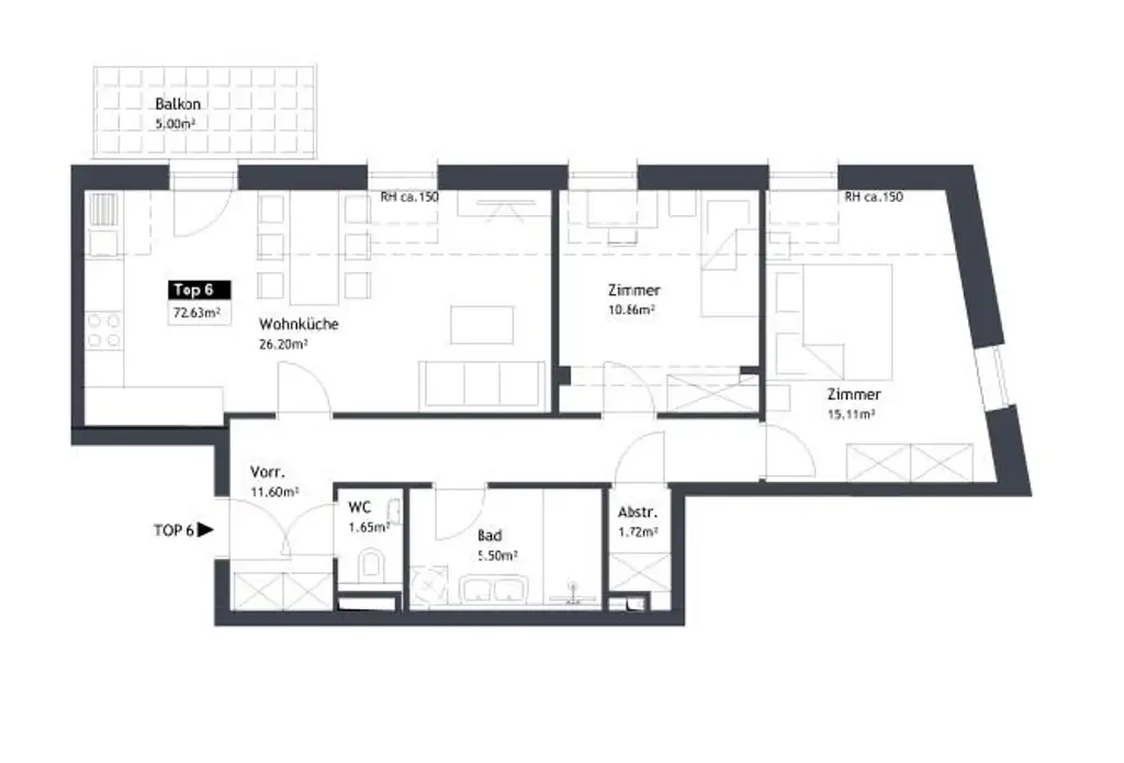Erstbezug! Top 6! Wunderschöne zentrumsnahe 3-Zimmer Wohnung mit Balkon!