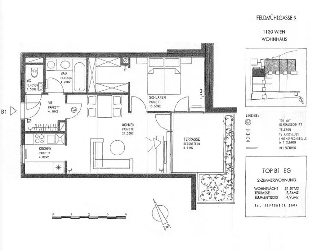 Terrassenwohnung mit 2 Zimmern in toller Lage!