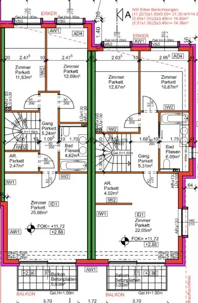 Familientraum - Doppelhaushälften - Großzügige Außenflächen - Massivbau - Luftwärmepumpe