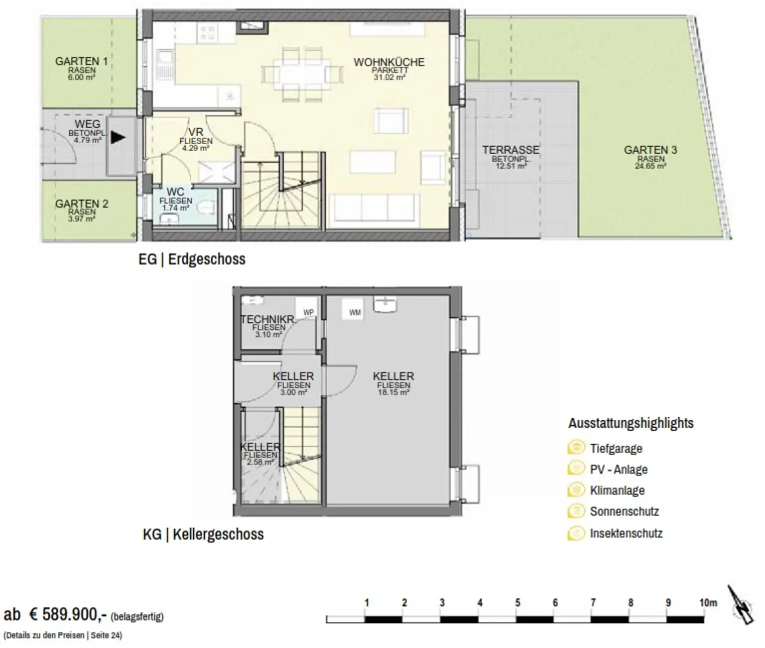 PROVISIONSFREI ~ Reihenhäuser nahe Mühlwasser und Donauinsel ~ 111m² - 120m² ~ ab € 749.000,00