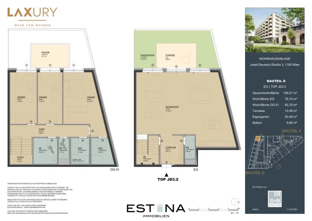 Maisonette mit eigenem Garten im Stadtquartier