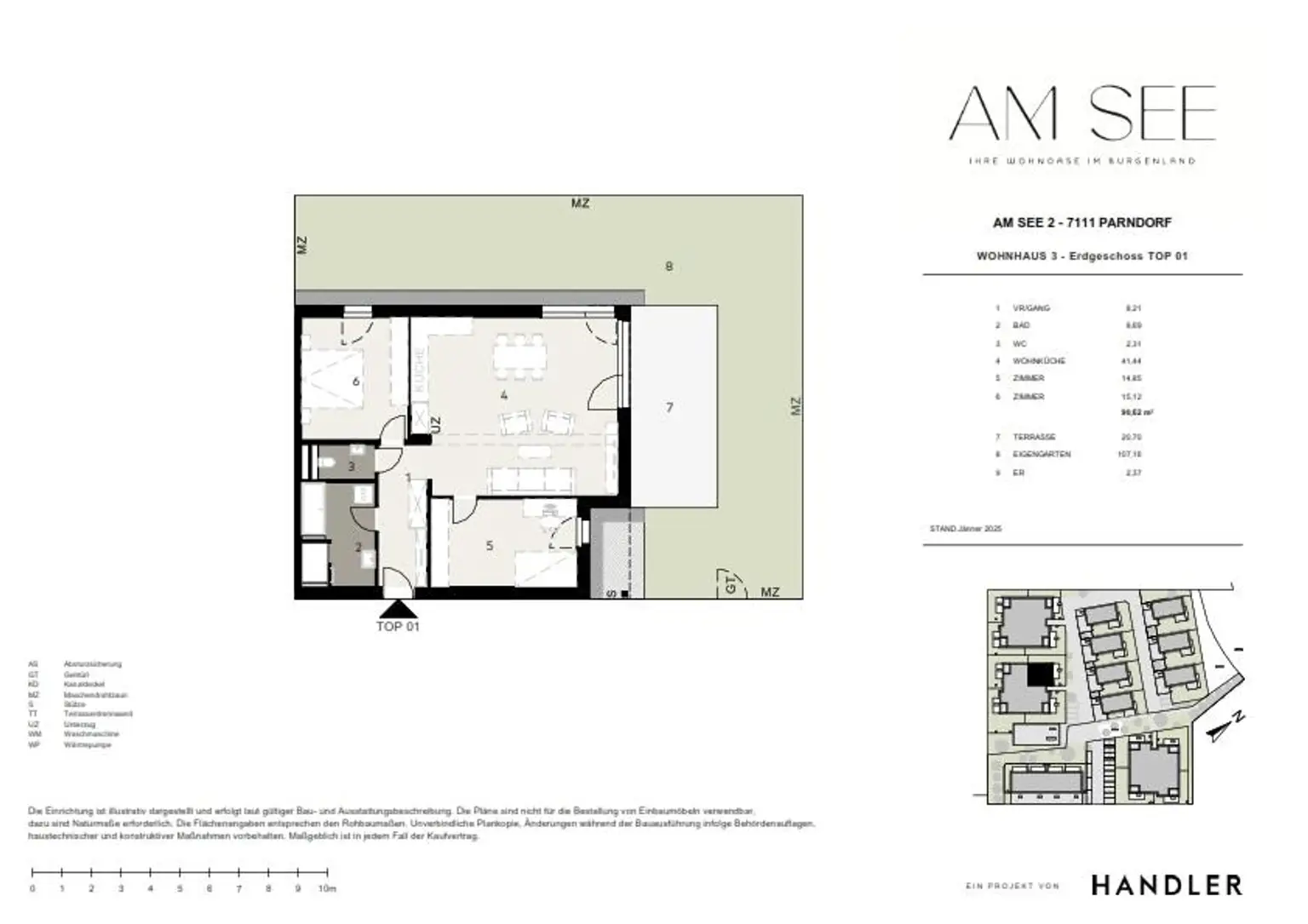 Großzügige Gartenwohnung mit 107 m² Eigengarten und Terrasse