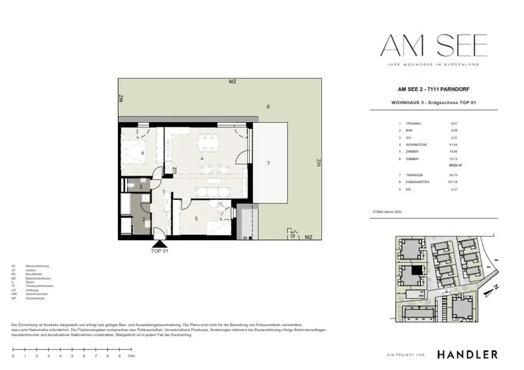 Großzügige Gartenwohnung mit 107 m² Eigengarten und Terrasse