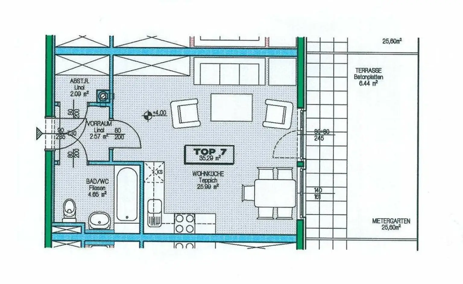 GARTENTRAUM | TOPLAGE NÄHE DONAUZENTRUM | HELLE SINGLE-WOHNUNG | U-BAHN-NÄHE