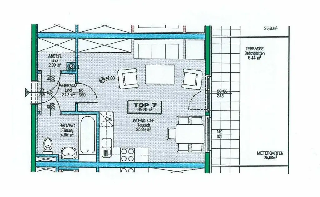 GARTENTRAUM | TOPLAGE NÄHE DONAUZENTRUM | HELLE SINGLE-WOHNUNG | U-BAHN-NÄHE
