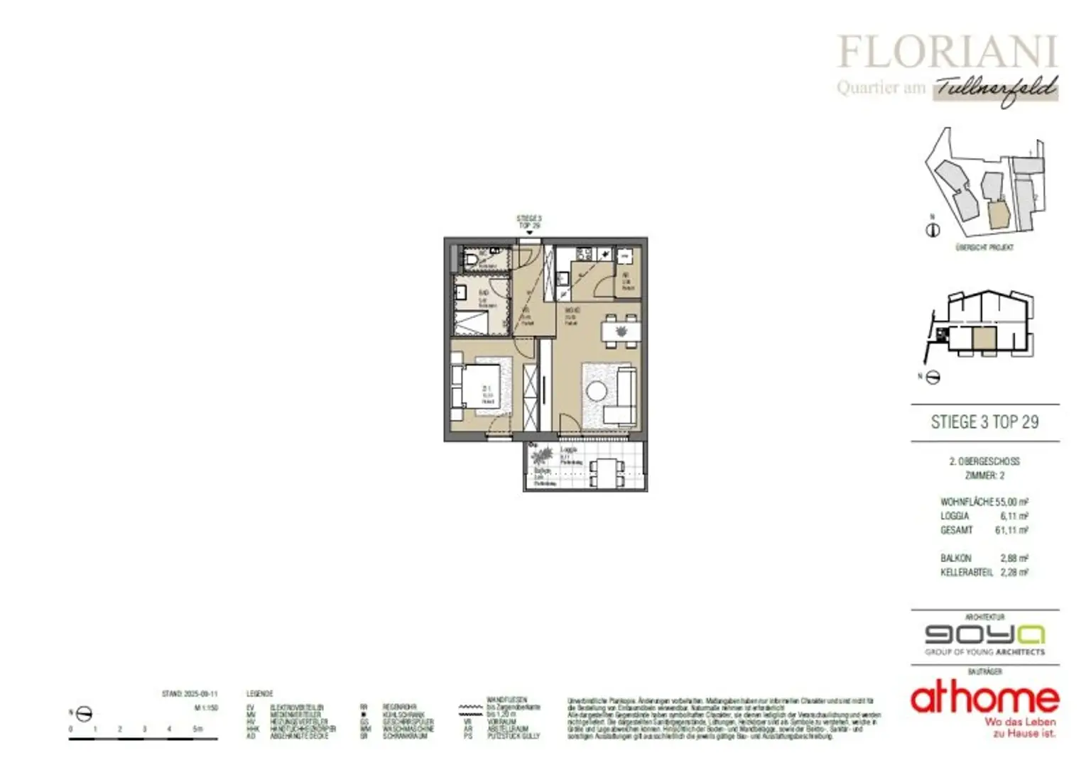 FLORIANI – Quartier am Tullnerfeld - Gemütliche 2 Zimmer mit Loggia & West Ausrichtung - Viele Extras für ihr Wohlbefinden - Bahnhof Tullnerfeld in der Nähe