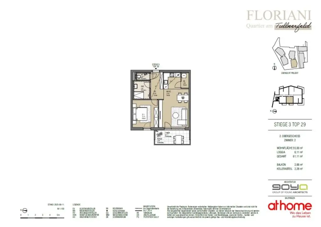 FLORIANI – Quartier am Tullnerfeld - Gemütliche 2 Zimmer mit Loggia & West Ausrichtung - Viele Extras für ihr Wohlbefinden - Bahnhof Tullnerfeld in der Nähe