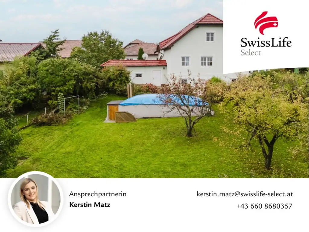 Großzügig Wohnen in traumhafter Lage | Einfamilienhaus in Saaß/Garsten mit Pool, großem Garten, Doppelgarage uvm.