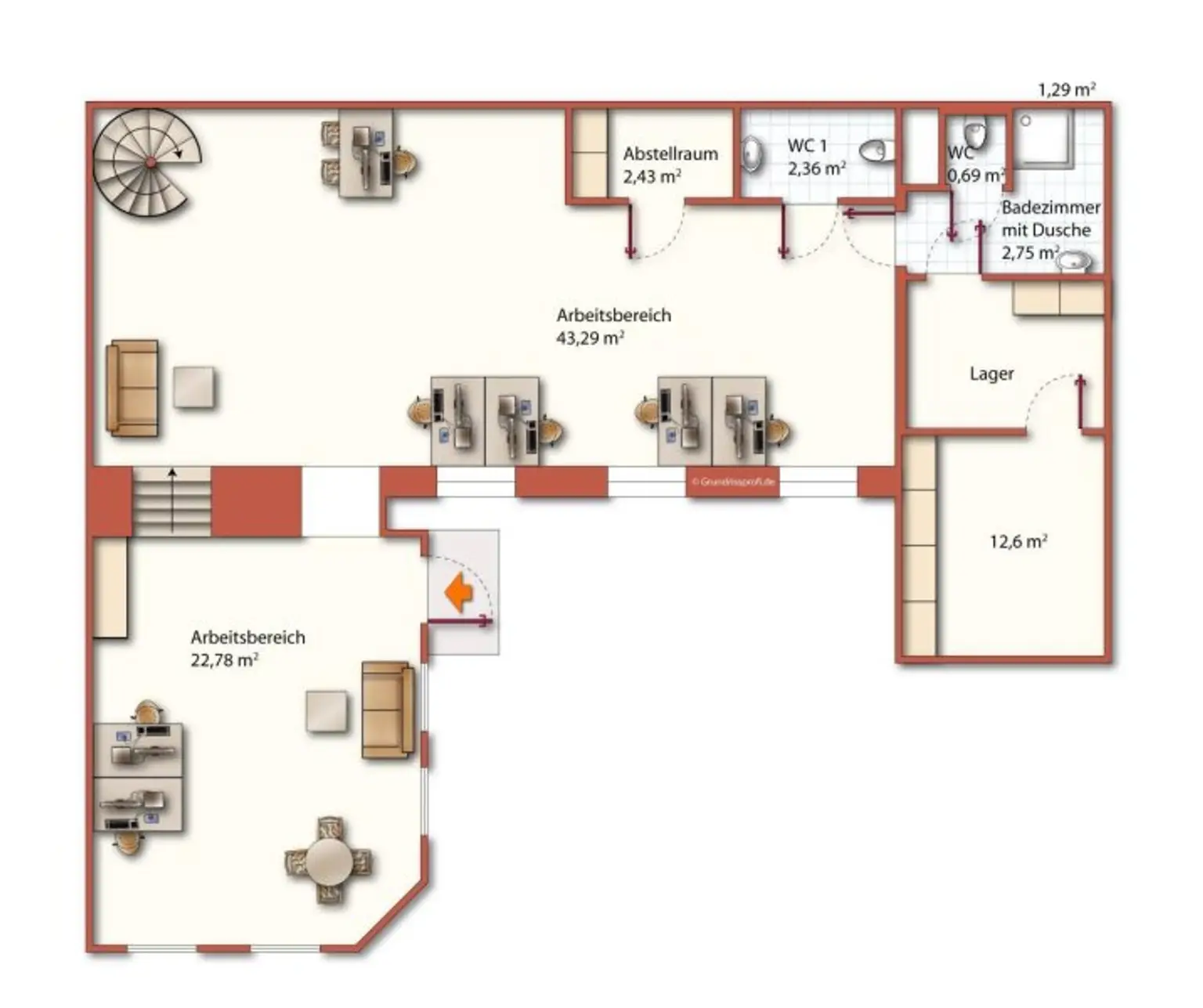 Möblierungsvorschlag Souterrain