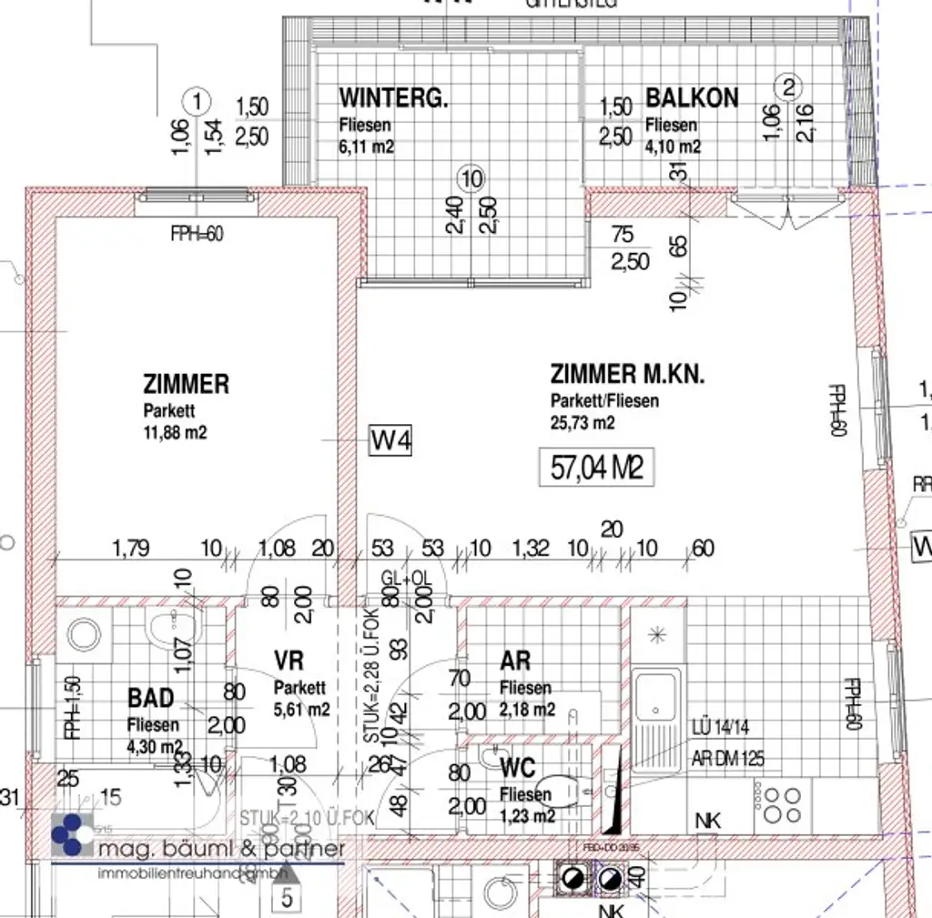 Wohnung mit Balkon und Wintergarten