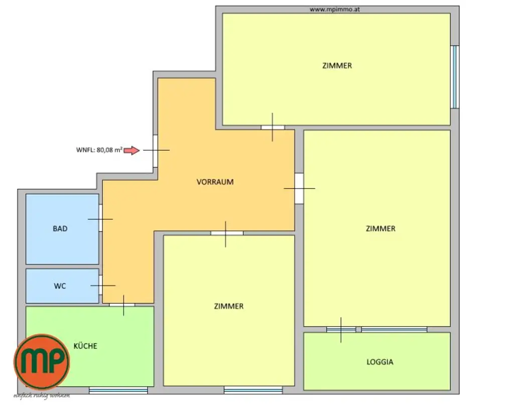 Helle 3 Zimmerwohnung mit Loggia im Herzen von Döbling